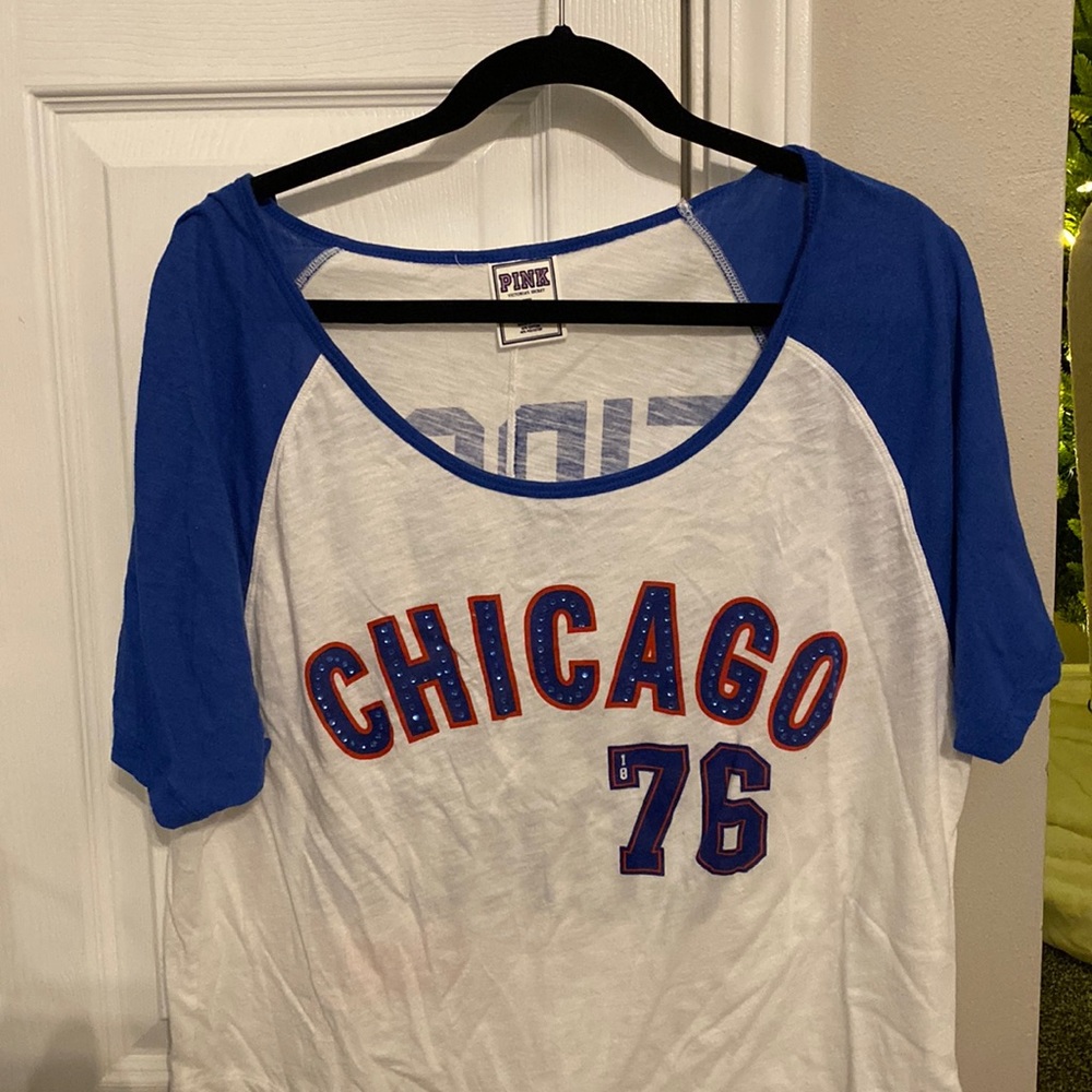 Quarter sleeve, Chicago Cubs shirt “Chicago 1876” front “First Base Coach” back
